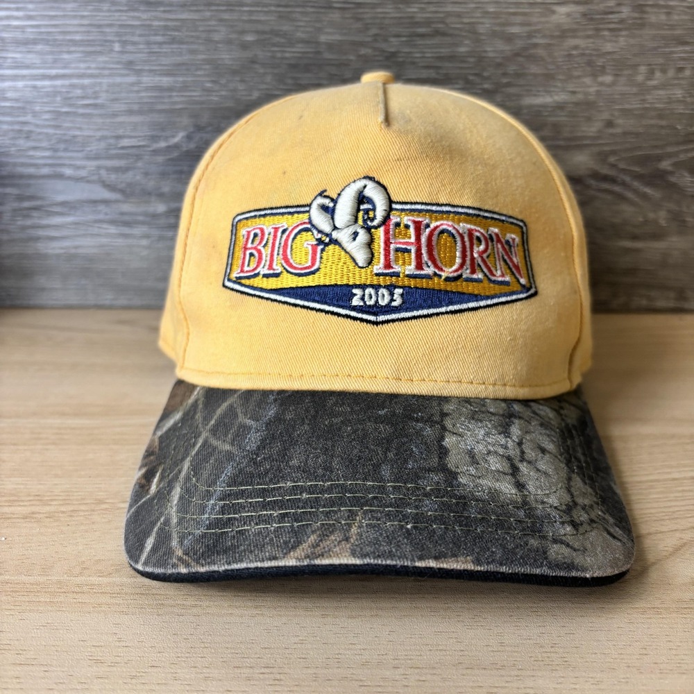Big Horn Hat Cap Strap Back Camouflage Embroidered Patch Outdoors Mens 2003